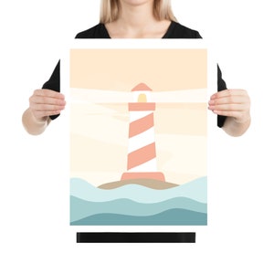 On the Bay Printable | Lighthouse Print | Coastal Art | Beach House Art | Lake House Decor | Beach Art | Gallery Wall Art | Digital Download