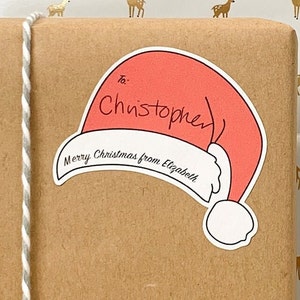 Etiquetas personalizadas para presentes de Natal | Etiquetas para presentes do Papai Noel | Etiquetas adesivas para embrulho de presente | Etiquetas de presente para crianças | Tags personalizadas | Etiquetas para presentes de Natal