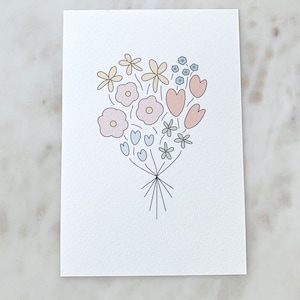 Kleine Kunstdrucke | Bouquet | Minidruck | 4x6 Drucke | Kleine Galerie Wand | Mini Kunstdruck | Kleine Wandkunst | Wanddekoration | Mini Drucke
