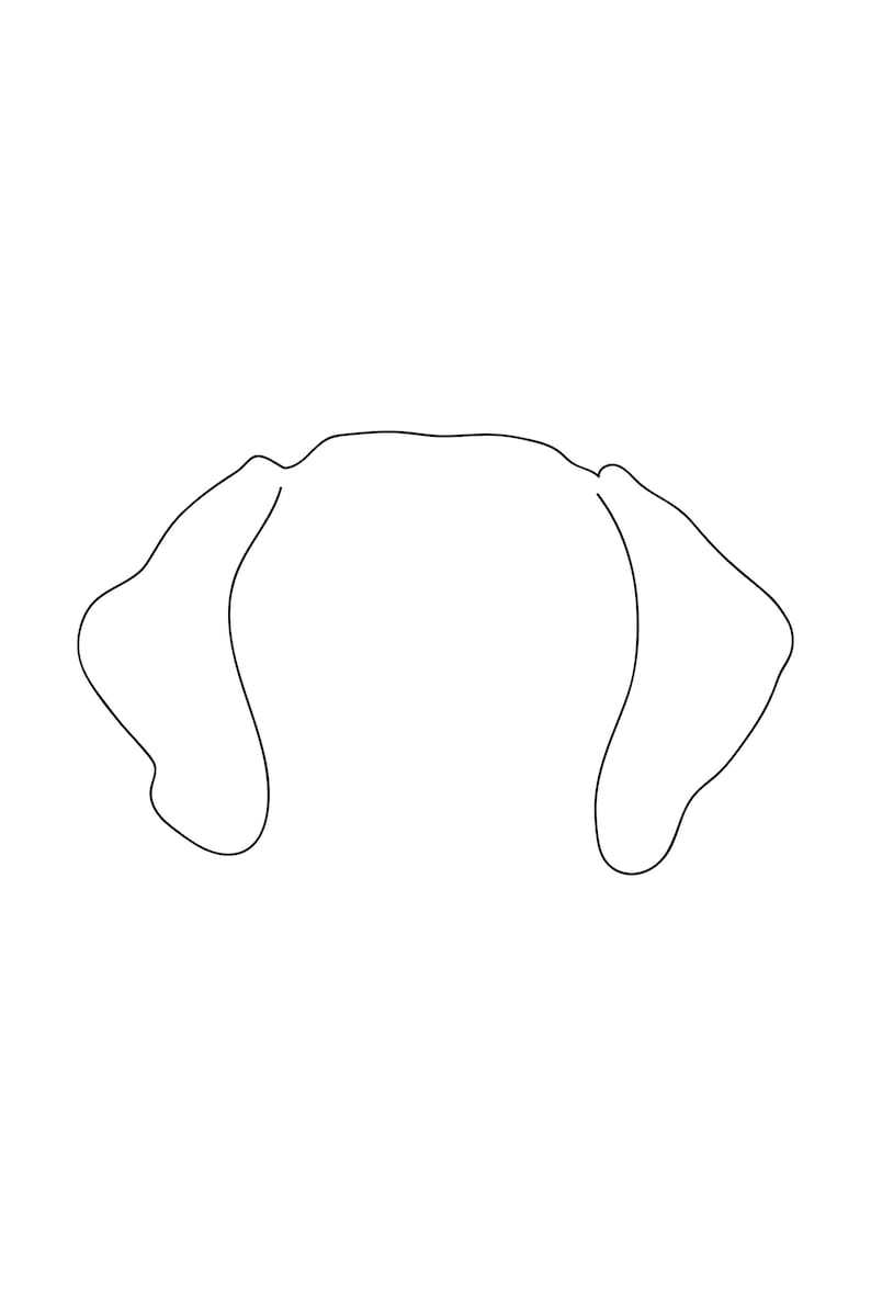 Dog Ear Outline Dachshund Digital File Dog Ear Line Art Dachshund Outline Dog Ear Line Drawing
