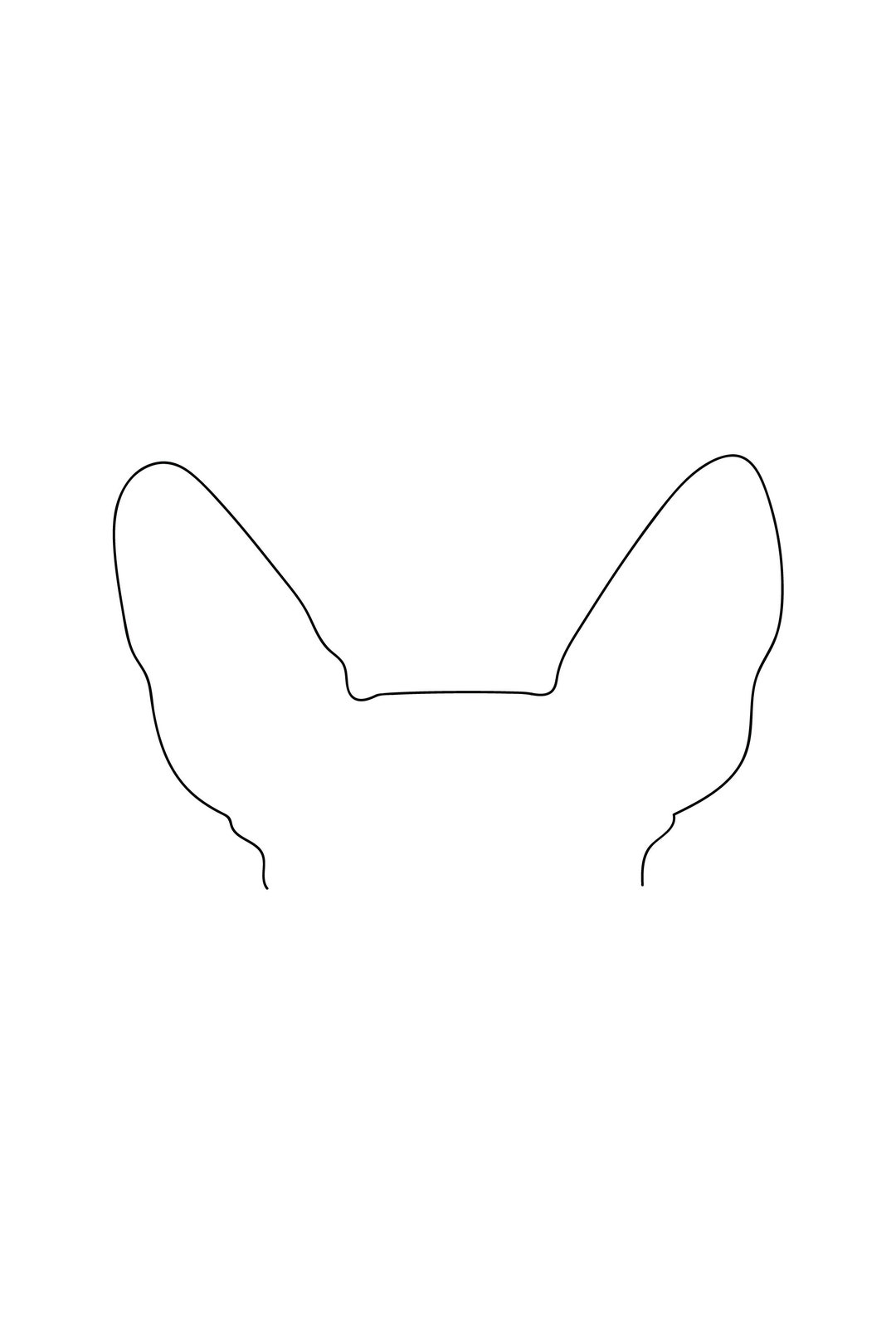 Dog Ear Outline | Chihuahua | Digital File | Dog Ear Line Art ...