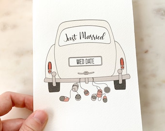 Personalized Wedding Cards | Just Married Card | Custom Wedding Card | Wedding Gifts | Bridal Shower | Wedding Shower | Congratulations