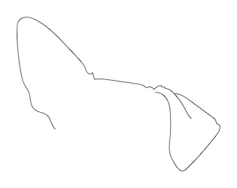 Custom Dog Ear Line Art | Pet Portrait Tattoo Design (Digital File)