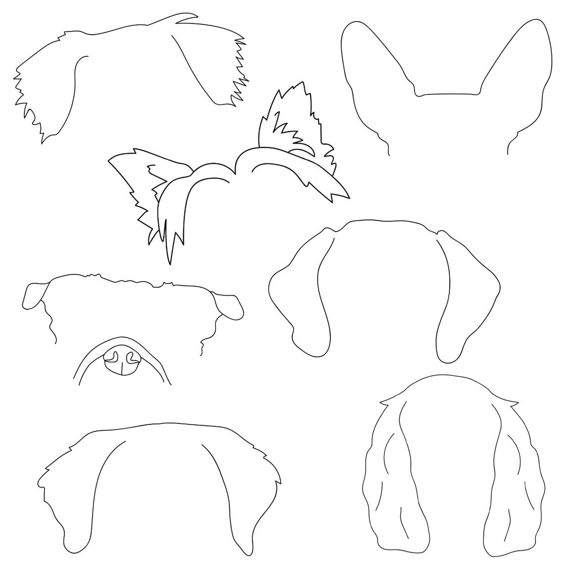 Dog Ear Outline | Chihuahua | Digital File | Dog Ear Line Art ...