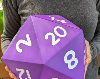 Giant Foam D20 (Purple With White Numbers) | Soft And Squishy Chonky Dice