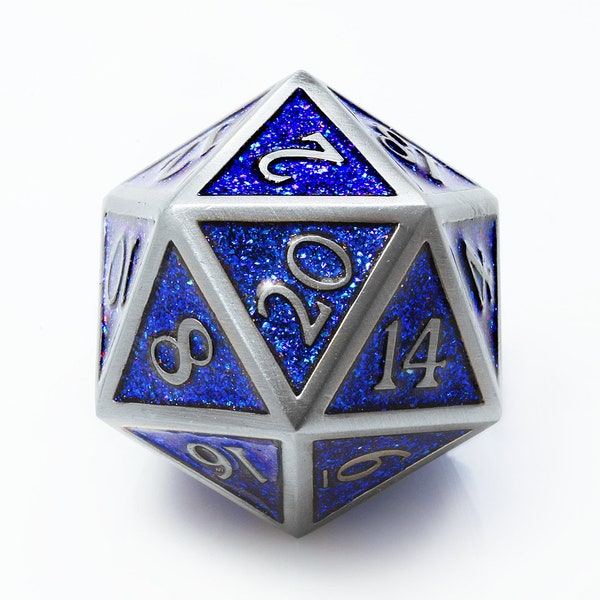 Giant Metal D20 (The Noble Warrior) 33mm Game Die