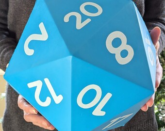 Giant Foam D20 (Light Blue With White Numbers) | Soft And Squishy Chonky Dice