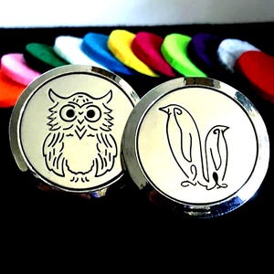 Stainless Steel Essential Oil Diffuser Car Vent Clip with Felt Pad Insert/ Owl/ Penguin