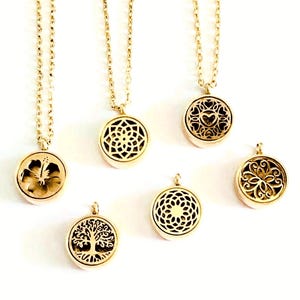 Micro Mini Locket Pendant: Silver or Golden Stainless Steel Essential Oil Diffuser Necklace or Keyring