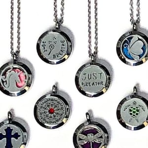 Essential Oil Diffuser Necklace: Stainless Steel Mini Locket Pendant