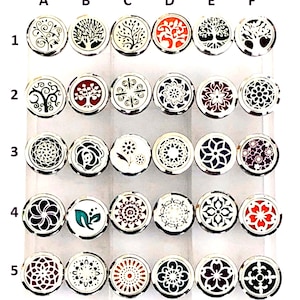 Stainless Steel Car Vent Essential Oil Diffuser with Felt Pad Insert/ Trees & Flowers image 2