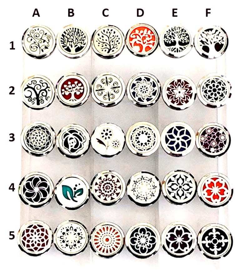 Stainless Steel Car Vent Essential Oil Diffuser with Felt Pad Insert/ Trees & Flowers image 2