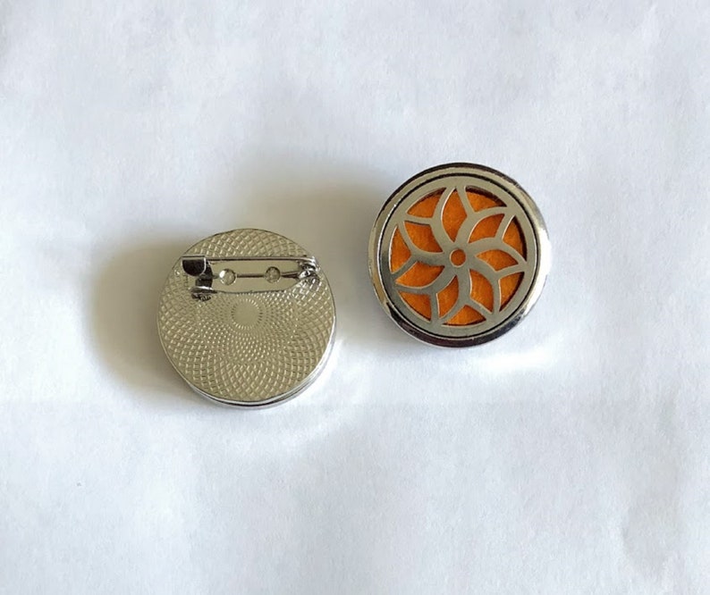 Aromatherapy Essential Oils PendantNecklace or BroochPin Stainless Steel