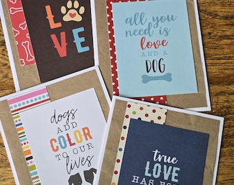 Dog Note Card Set: Handmade Pet Lover Stationery