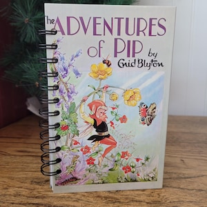 Upcycled, repurposed book  journal sketchbook, handmade notebook, eco-friendly blank journal, altered book- Adventures of pip
