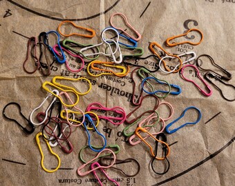 Multi-colored bulb pins-50 pieces. Metal Gourd pins. Calabash pins.