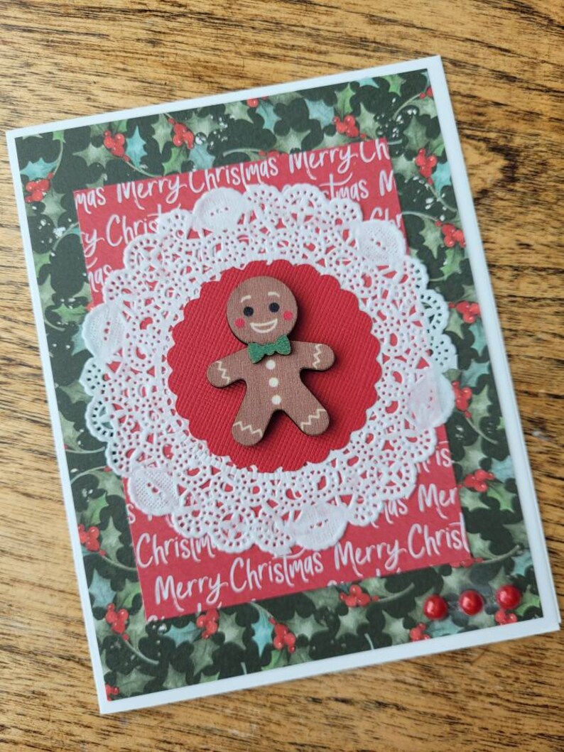 Homemade Card Christmas. Handmade Christmas Card. Handmade Etsy