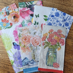 Decoupage Napkins, set of 8 Decorative Napkins for canvas wall art, collage, journals, and scrapbooking