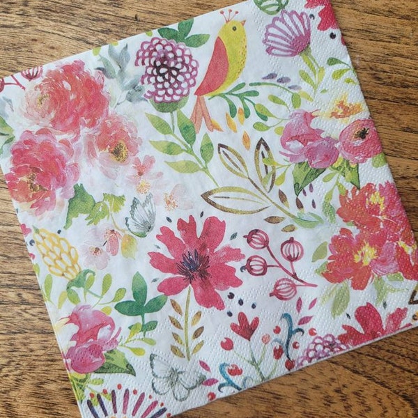 Decoupage Napkin.  Decorative Napkin for canvas wall art, collage, journals, and scrapbooking