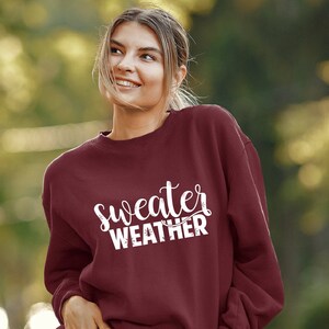 Sweater Weather Fall Sweatshirt, Women&#39;s Oversized Crewneck Sweatshirt, Women&#39;s Fall Sweater,Autumn Crewneck Sweatshirt,Cute Fall Sweatshirt
