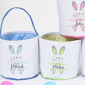 Kids Easter Basket, Personalized Easter Basket with Name, Easter Bunny Bucket, Easter Kids Basket customized, Kids Treats Bag for Easter