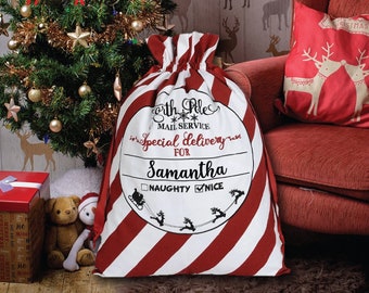 Personalized Sack Bag, Christmas Santa Sack Bag, Custom Santa sack, Sacks for Kids, Santa Gifts Delivery bag,Christmas Bag for girl,boy