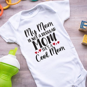 Cool Mom Onesies® Happy First Mother's Day Mommy Personalized Baby Onesies®, Customized Unisex Mothers Day Onesies® Gift