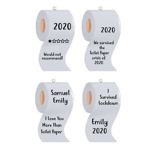 Ornamento di Natale con carta igienica, regalo personalizzato divertente, carenza di carta igienica 2020 Ornamento personalizzato, ornamento di crisi della carta igienica