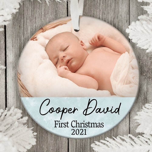 Baby's First Christmas Ornament Photo Ornament Etsy