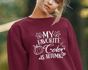 Fall Sweatshirt, Women's Oversized Autumn Crewneck Sweatshirt, Women's Fall Sweater, Autumn Crewneck Sweatshirt, Cute Fall Sweatshirt