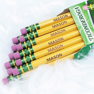 Personalized Ticonderoga Pencils, Back to School Engraved Wooden Pencil Gift Set Customized Pencils Set, Name Pencils