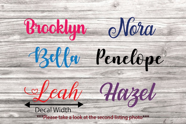 Personalised Iron on Name Decals Name or Custom Text Custom Etsy