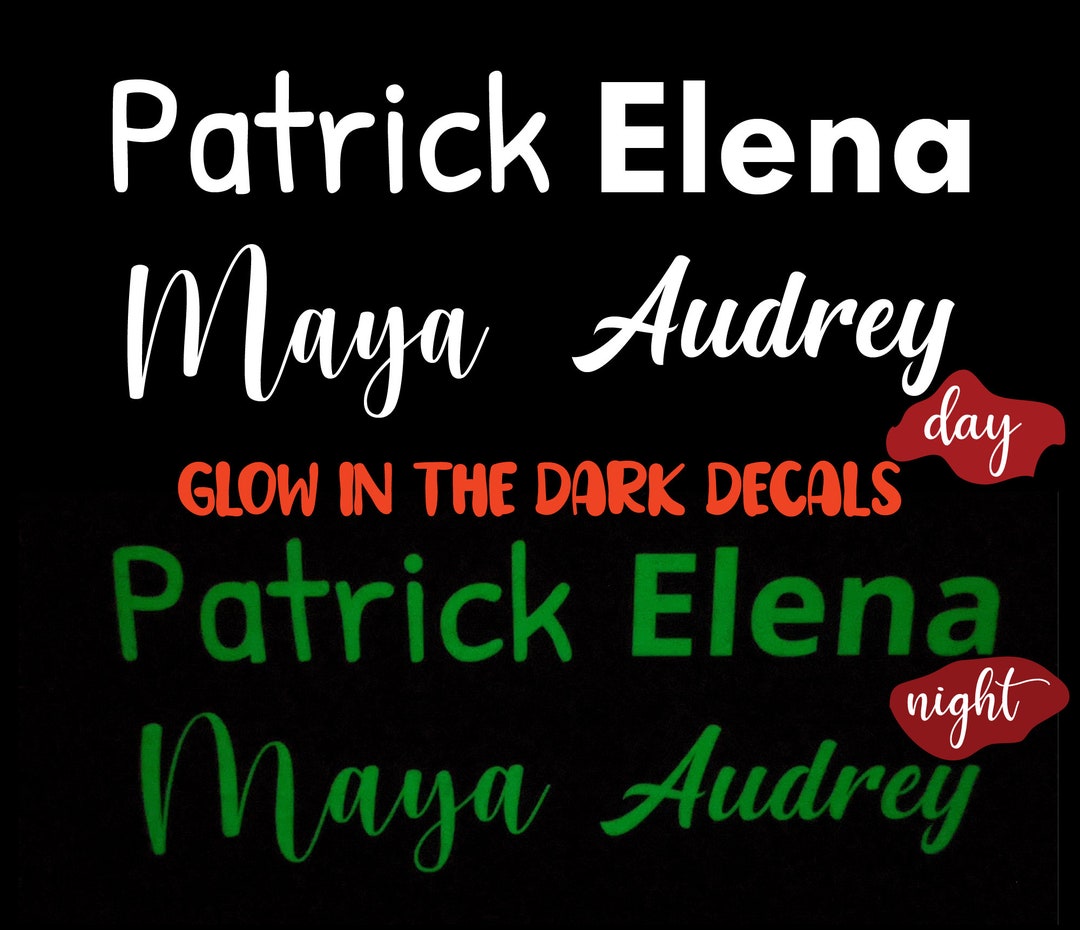 Glow in the Dark Name Personalized Iron on Transfer, Iron on Decal ...
