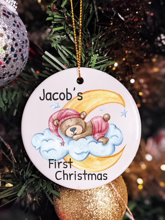 Baby First Christmas Ornament, Personalized Baby First Christmas