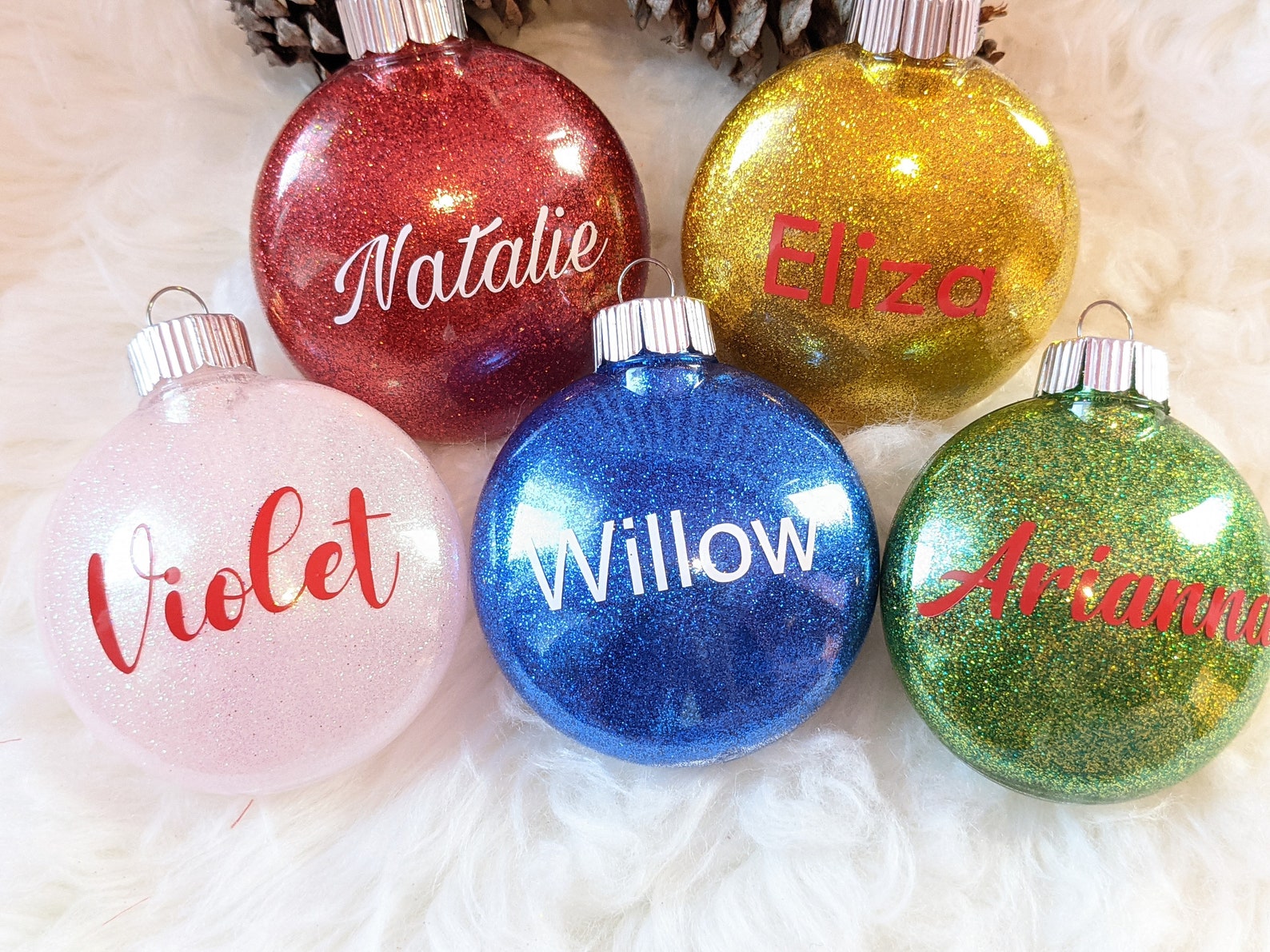 Personalized Christmas Disc Ornament Name Ornament Etsy