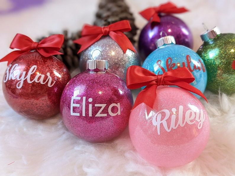 Personalized Christmas Ball Ornament Name Ornament Etsy