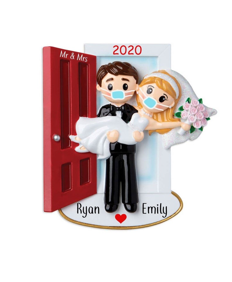 蒙面的Covid婚礼情侣订婚装饰,婚礼图片1