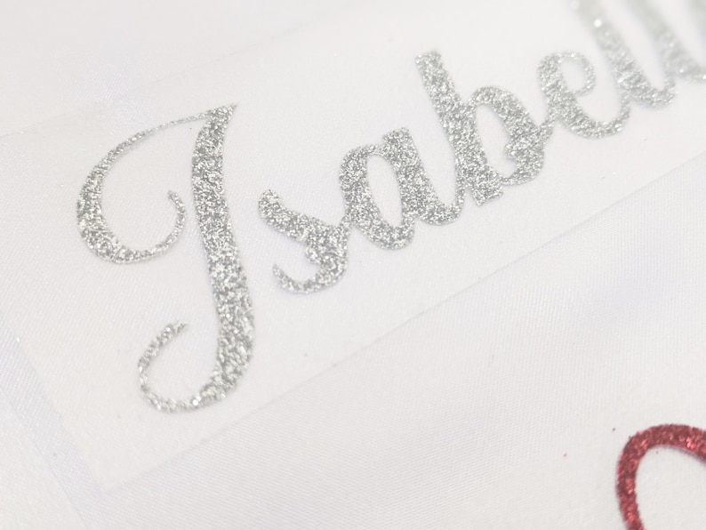 Glitter Name Iron on | Custom Heat Transfer Vinyl | |Personalized Iron On Decal |Apparel Decal | Name Decal | Personalized Apparel Sticker image 4