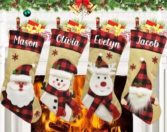 Personalized Christmas Stockings, Custom Christmas Stockings, Family Stockings,  Customized and Matching Name Stockings, Holiday Decor Socks