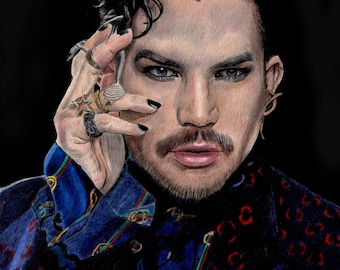 Print drawing Adam lambert