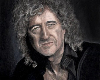 Print Brian May 74 birthday drawing