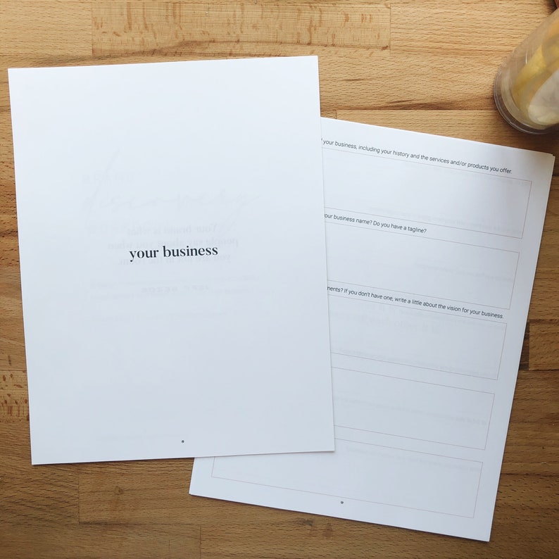 Brand Discovery Workbook Branding Questionnaire for Etsy