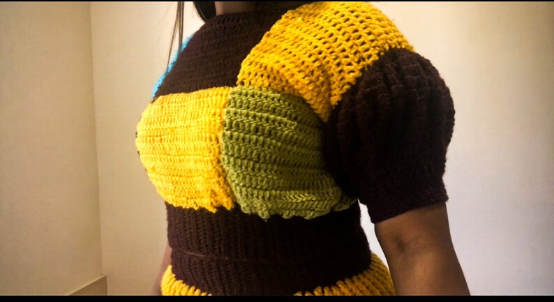 Crochet patchwork crop top