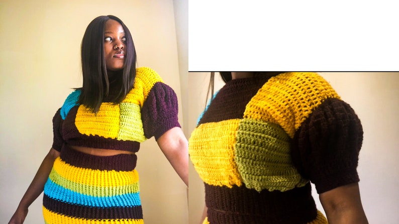 Crochet patchwork crop top