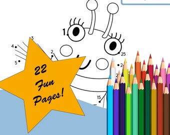 Connect the Dots Coloring Book: 22 Pages