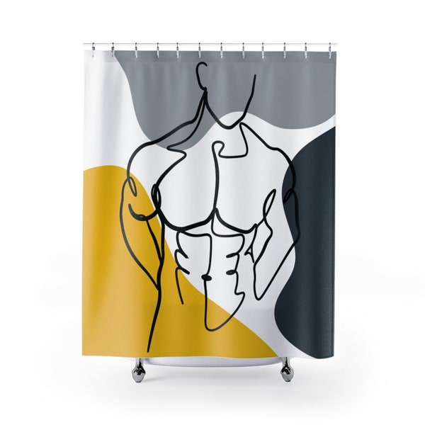 Nude Male Shower Curtain Etsy