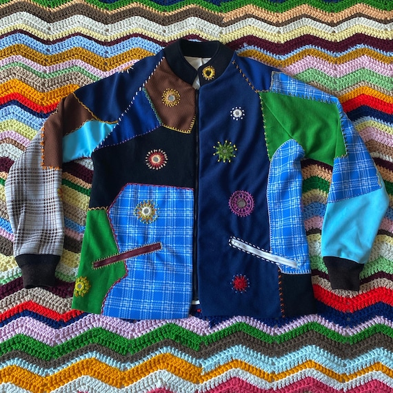 Vintage 1970s Handmade Patchwork Jacket - image 1