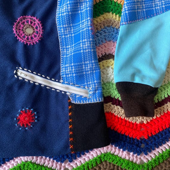 Vintage 1970s Handmade Patchwork Jacket - image 7