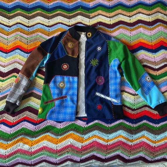 Vintage 1970s Handmade Patchwork Jacket - image 2