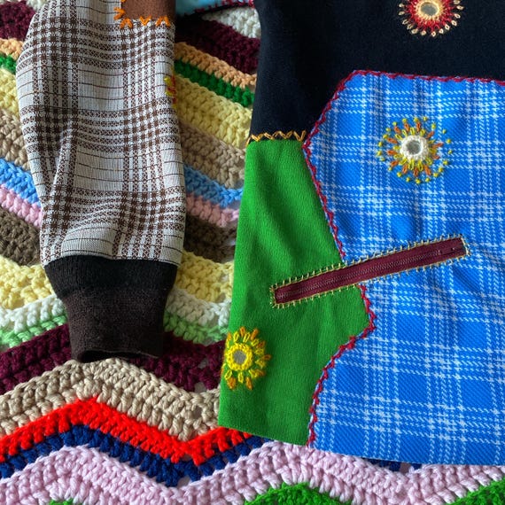 Vintage 1970s Handmade Patchwork Jacket - image 6